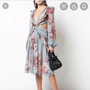 NEW PatBO Peony Print Cutout Midi Dress